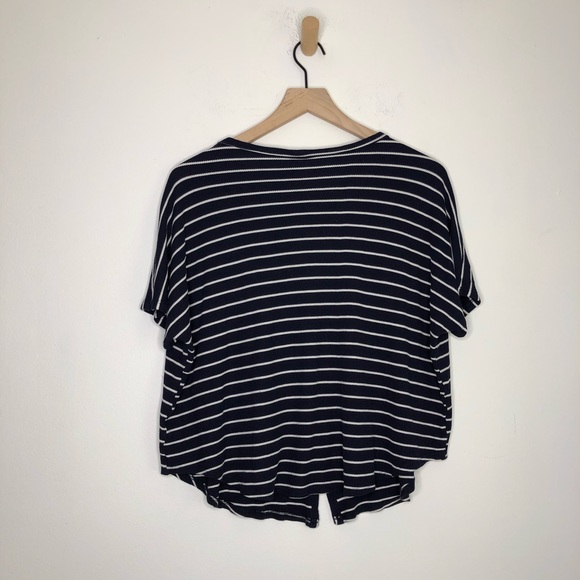 Live in the Moment Thermal Striped Crop Blue - Picture 8 of 9